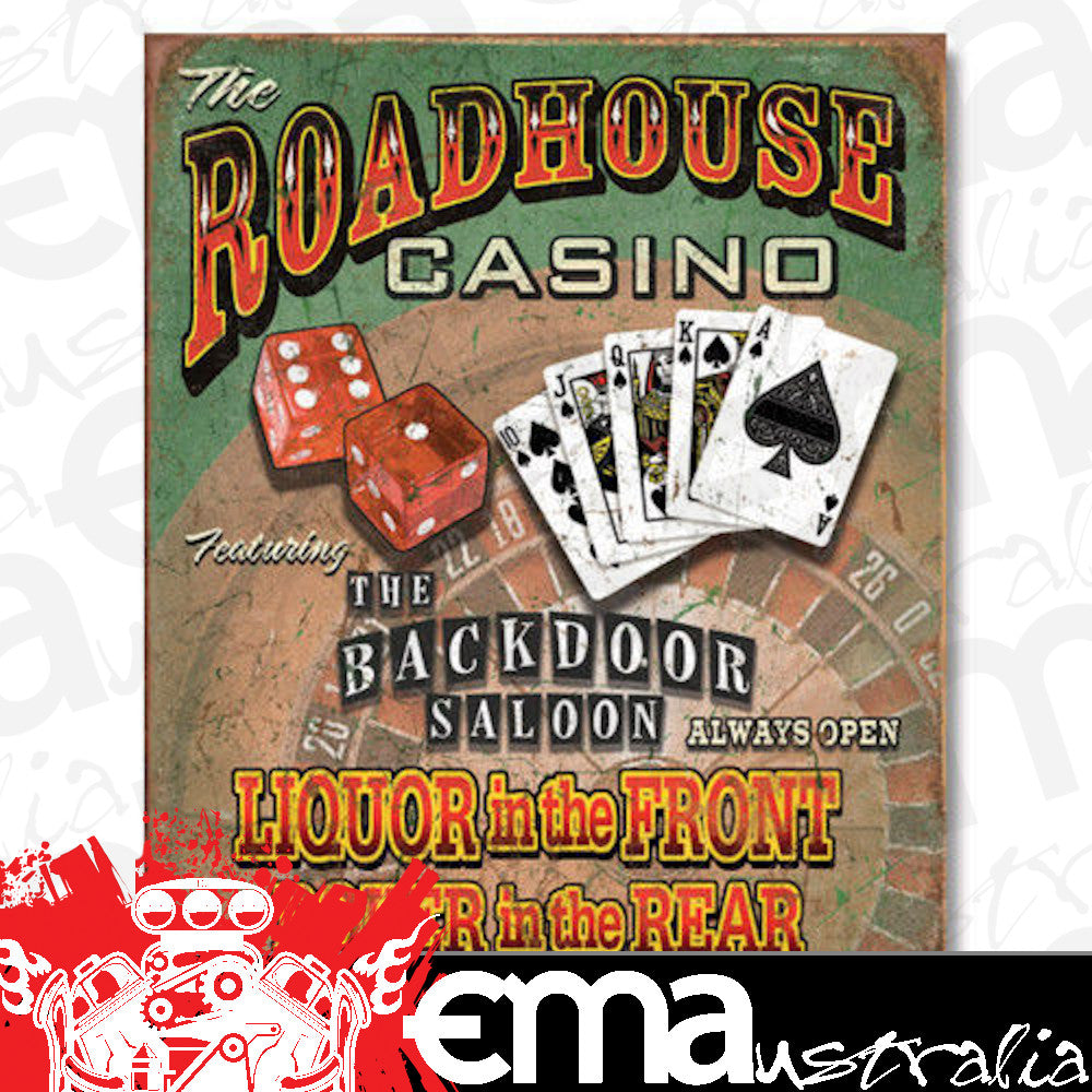 Metal Sign MSI-1685 Roadhouse Casino 16" x 12.5"
