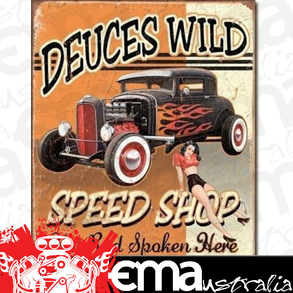 Metal Signs | MSI-1688 | Sign Deuces Wild Speed Shop 16" x 12.5"