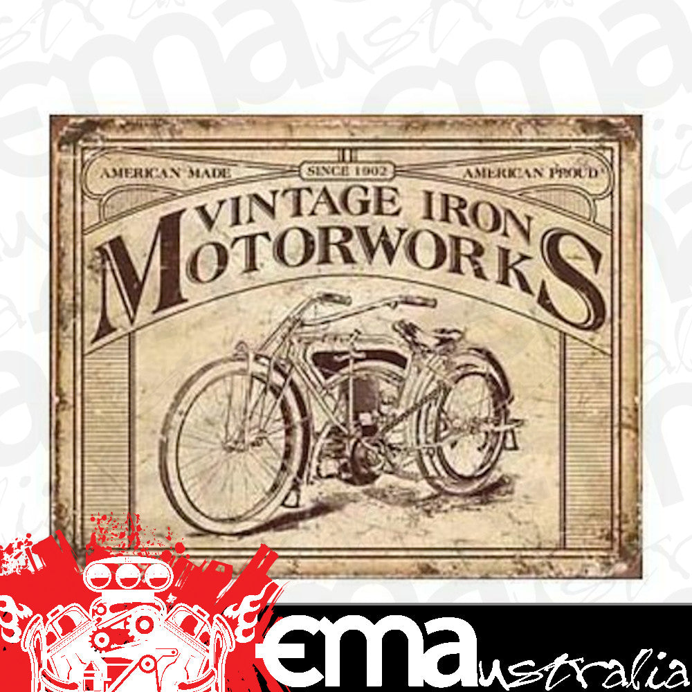 Metal Signs | MSI-1842 | Sign Vintage Motor Works Height 12.5" Width 16"
