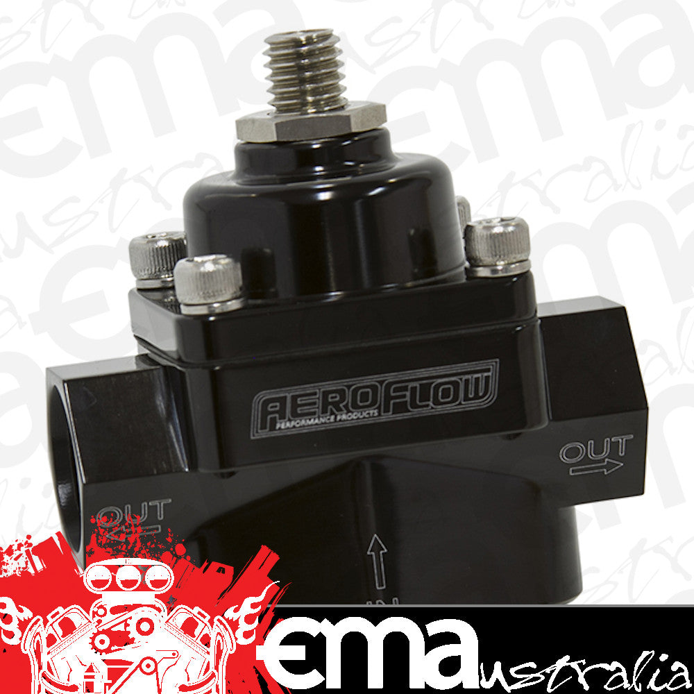 Aeroflow Performance Products AF49-4001BLK Red Style Reg 1-4 Psi Adjusta Billet 1In 2 Out 3/8 NPT Port