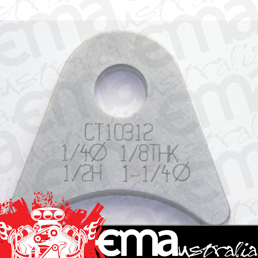 Meziere MZCT10312C Flat Weld On Chassis Tabs 1/8" Thick 1/4" Hole 4 Pack