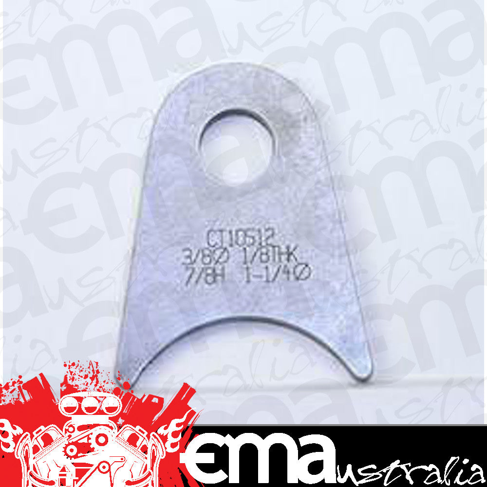Meziere MZCT10512C Weld-On Flat Tab 4130 Steel suit 1-1/4" Tube w/ 3/8" Hole Qty: 4
