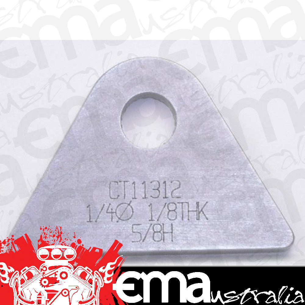 Meziere MZCT11312C Flat Weld On Chassis Tabs 1/8" Thick 1/4" Hole 4 Pack
