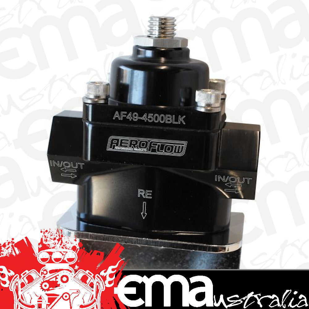 Aeroflow Performance Products AF49-4500BLK Bypass Reg 4.5-9 Psi Adjustabl3/8" NPT Port S Bottom Return