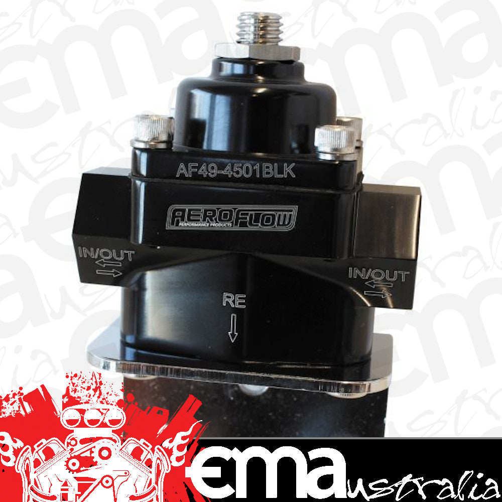 Aeroflow Performance Products AF49-4501BLK Bypass Reg 4.5-9 Psi Adjustabl-8 ORB Port S Bottom Return