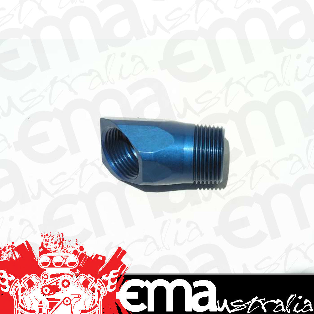 Meziere MZWP1045B Meziere 45¡ Inlet Fitting Adapter 1" Npt Male to 1" Npt Female Blue