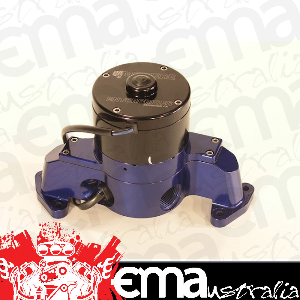 Meziere MZWP173B Electric Water Pump Fits Small Block Ford 1994 & Up Blue Finish 35Gpm Standard Motor