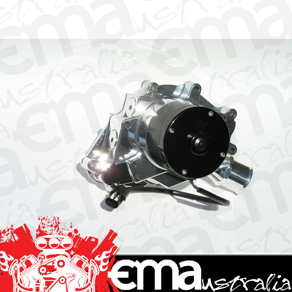 Meziere MZWP311U Electric Water Pump Fits Ford Windsor / 5.0 High Flow Style Polished Finish 55Gpm Standard Motor