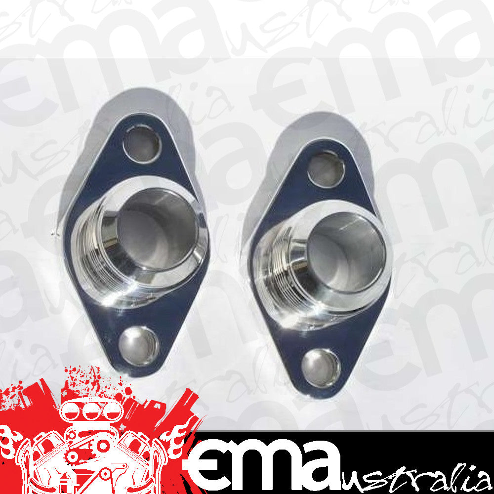 Meziere MZWP8016ANU Block Adapters for Remote Pump System Fits Big Block Chev Polished Finish