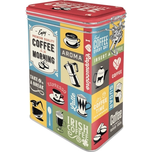 Nostalgic-Art 5131115 Clip Top Tin Coffee Collage