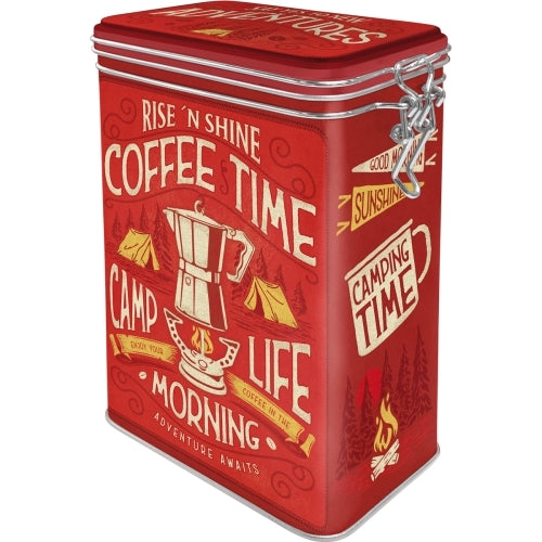 Nostalgic-Art 5131129 Clip Top Tin Coffee Time Camp Life