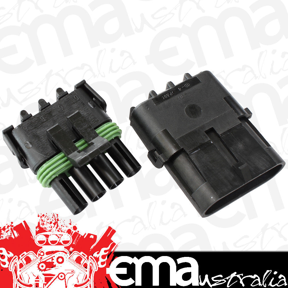 Aeroflow AF49-8504 Weatherpack 4 Pin Connector Male/Female Pins & Seals