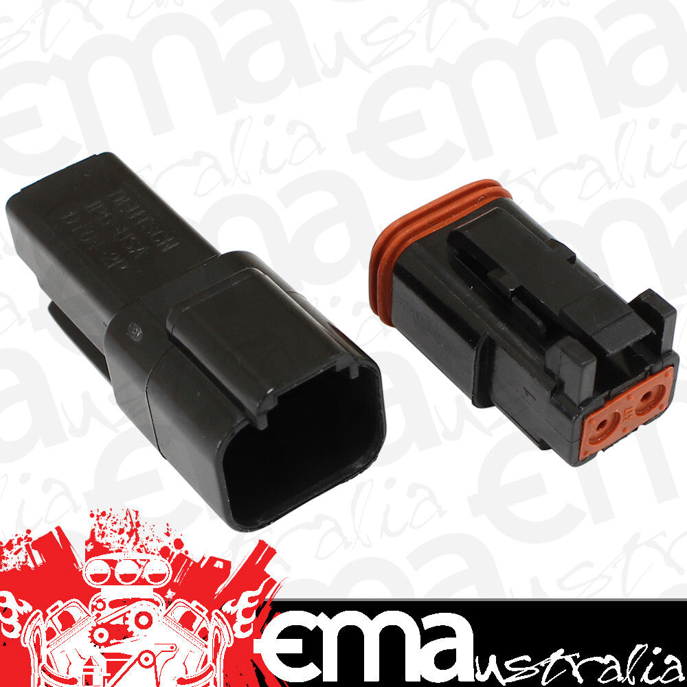 Aeroflow Performance Products AF49-9002 Weathertight 2 Pin Connector Kit Deutsch Dt Style Black