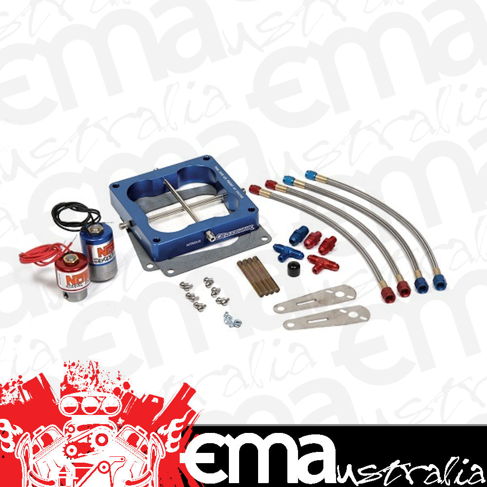 Nitrous Oxide (NOS) NOS02154 Crosshair Nitrous Plate Kit Suit 4500 4Bbl 250-350 HP w/ Solenoids No Bottle