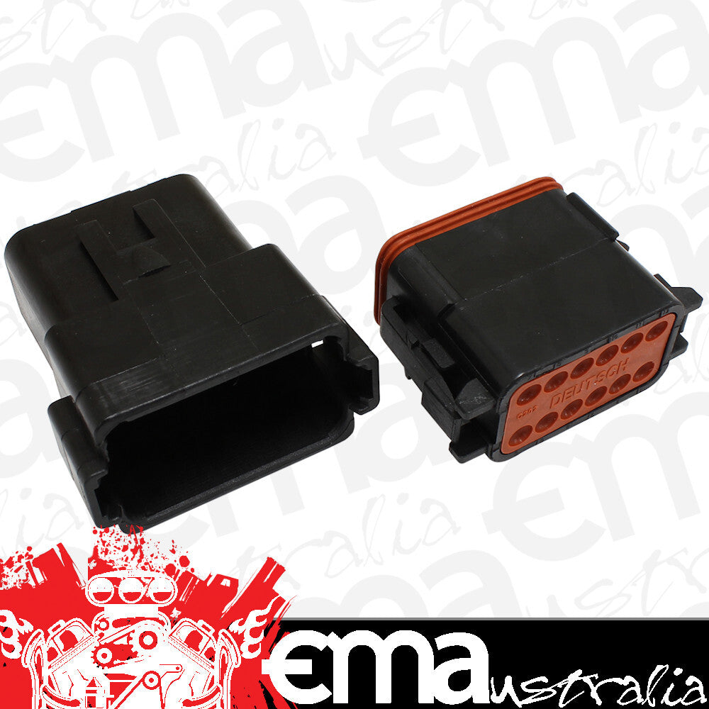 Aeroflow Performance Products AF49-9012 Weathertight 12 Pin Connector Kit Deutsch Dt Style Black