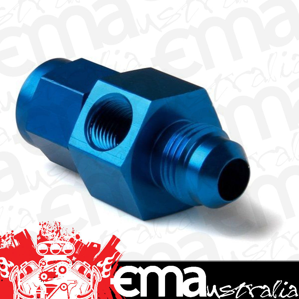 Nitrous Oxide (NOS) NOS16103 Bottle Gauge Adapter Fitting Swivel Type -4 An 1/8" Port Blue