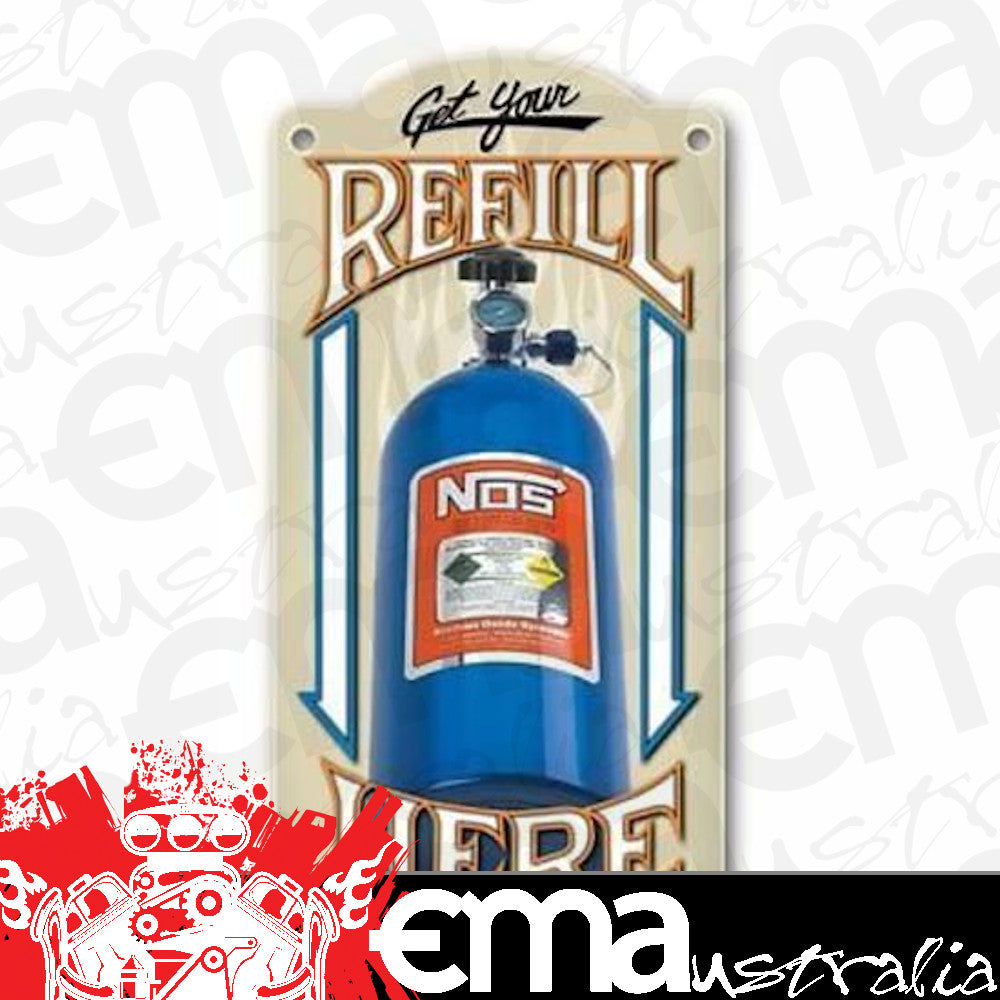 Nitrous Oxide (NOS) NOS19326 REFIll Metal Sign Rectangle 17" Wide X 9" High 19326