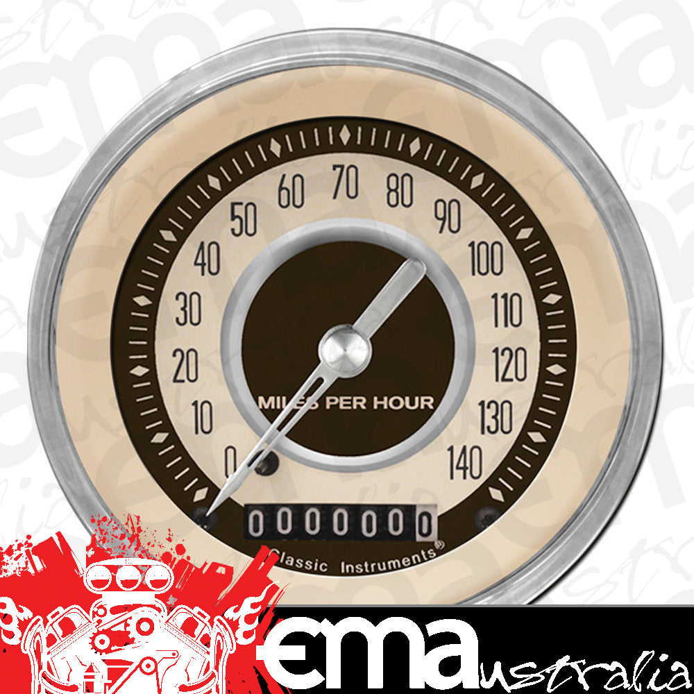 Classic Instruments NT55SHC Nostalgia VT 3-3/8" Speedometer 140 MPH