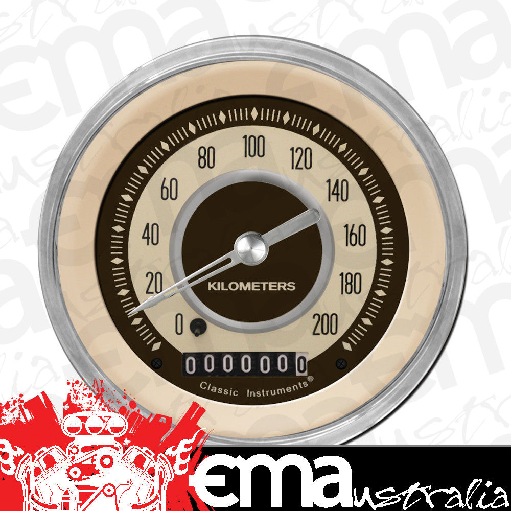 Classic Instruments NT59SHC Nostalgia VT - Speedometer Gauge 3-3/8" (stock KPH)