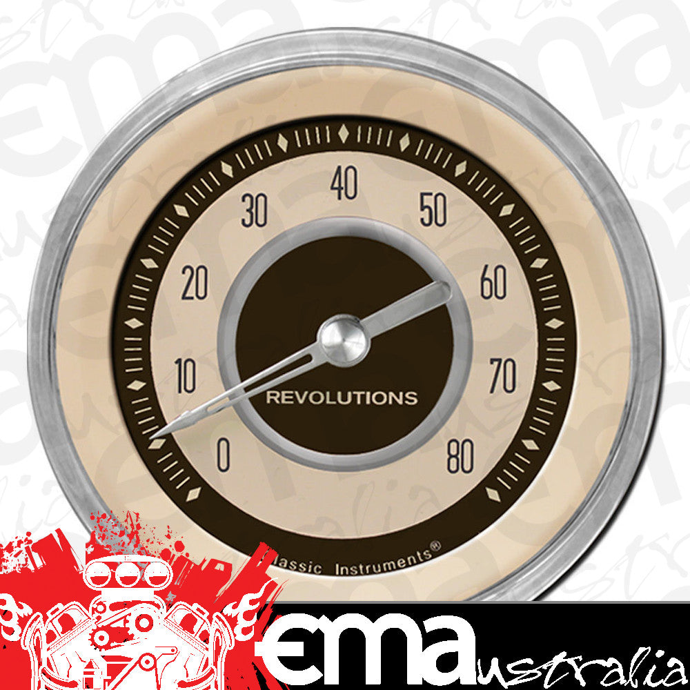 Classic Instruments NT80SHC Nostalgia VT - Tachometer 8K RPM 3-3/8"
