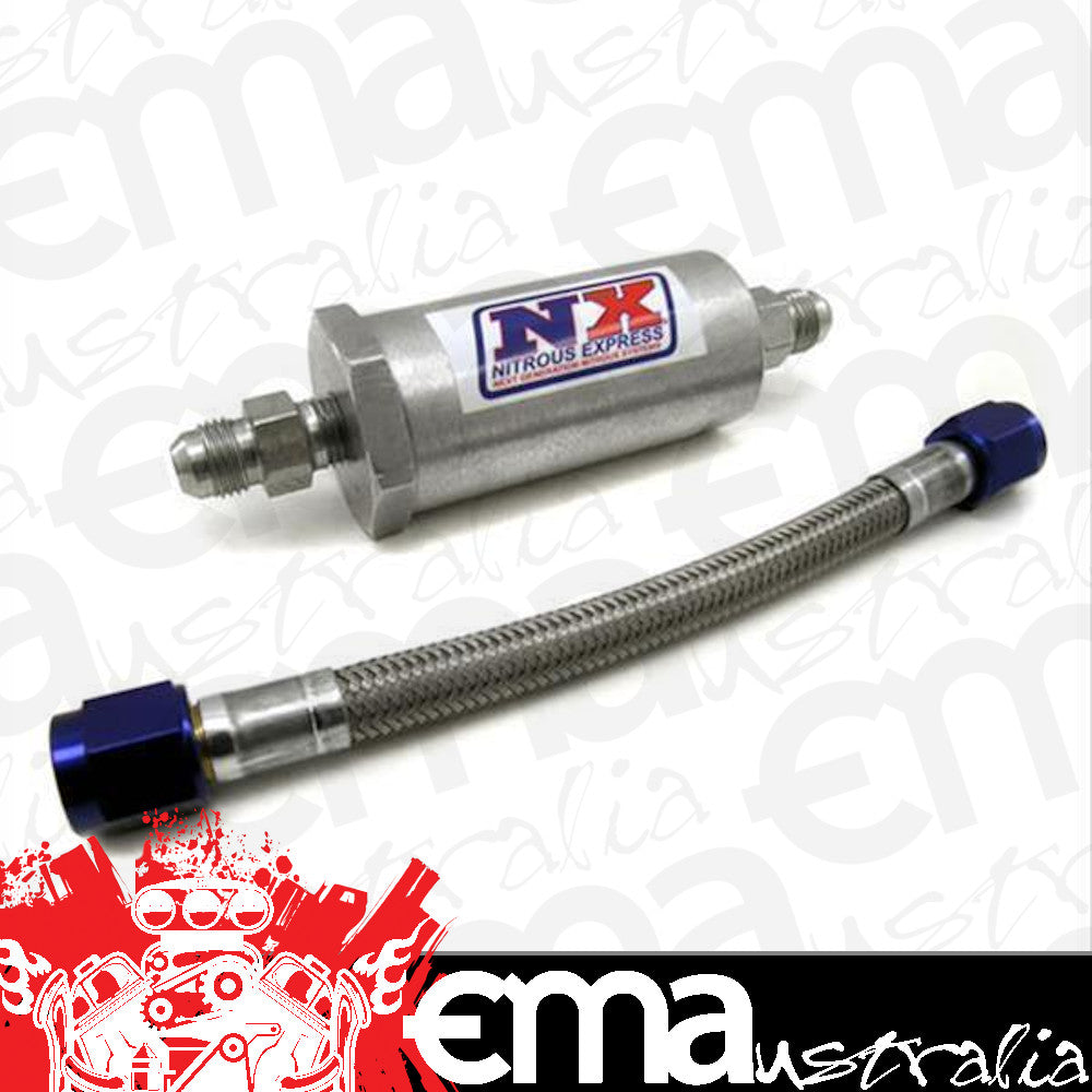 Nitrous Express 15607 4AN PURE-FLO N20 FILTER & 7 STAINLESS HOSE (LIFETIME CLEANABLE)