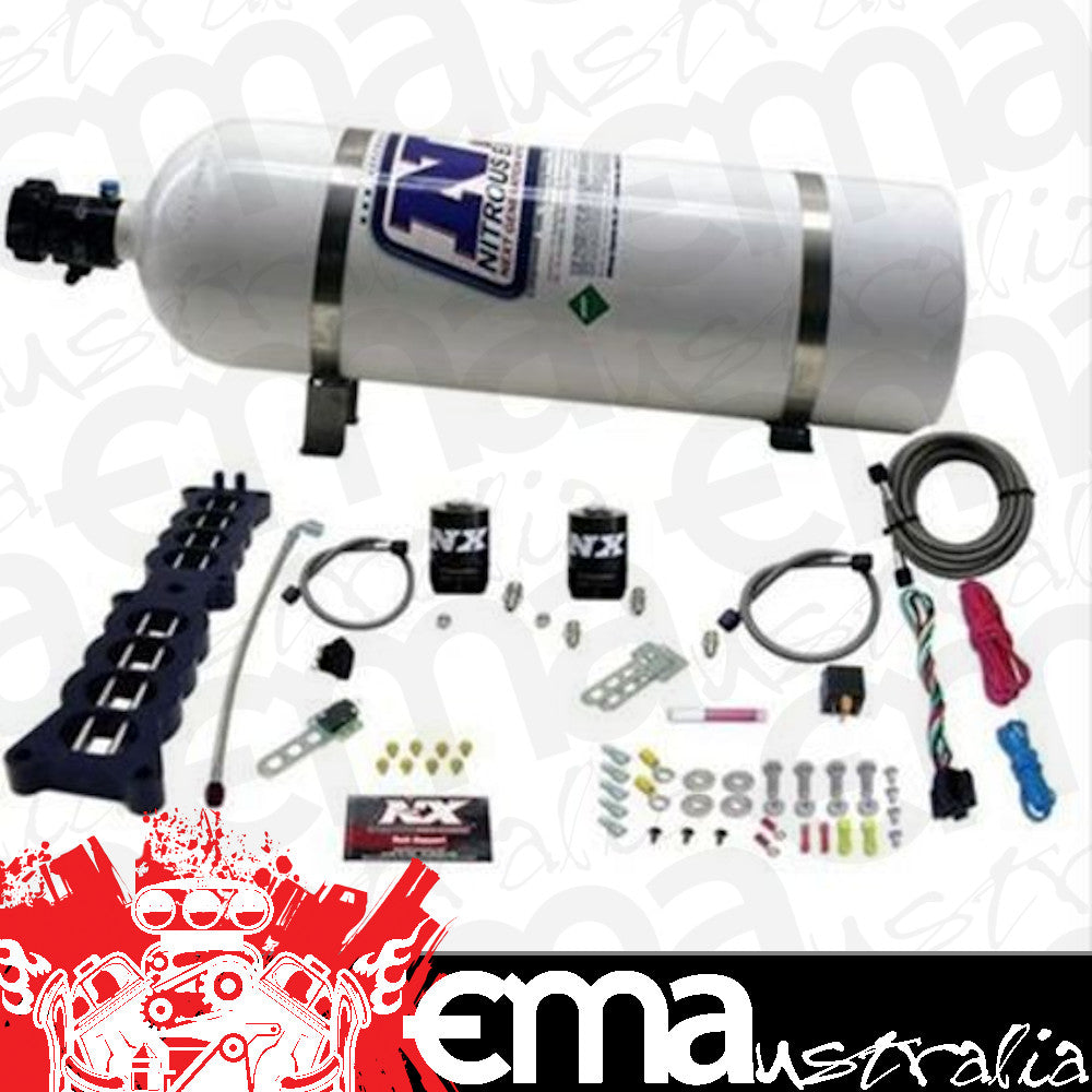 Nitrous Express NX20100-15 Nitrous System Ford 5.0 Kit 15 lb Bottle Stock Intake Manifold Plate