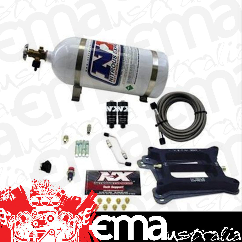 Nitrous Express 40040-10 4150 HITMAN 4-BBL (100-150-200HP) WITH 10LB BOTTLE