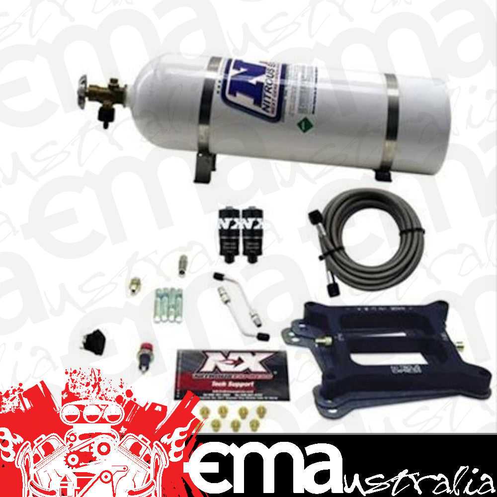 Nitrous Express 40040-15 4150 HITMAN 4-BBL (100-150-200HP) WITH 15LB BOTTLE