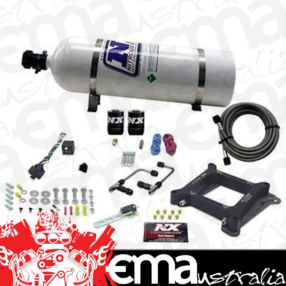 Nitrous Express 60040-15 4150 Gemini STAGE 6 (50-100-150-200-250-300HP) WITH 15LB BOTTLE.