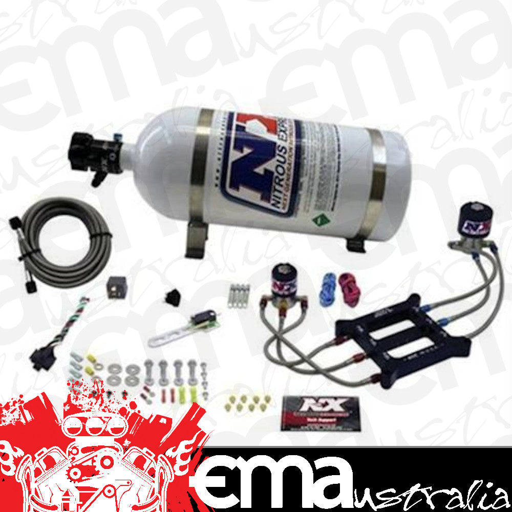 Nitrous Express NX60540EZ-10 Titan Plate 10 lb Bottle Nitrous System 100-750 WHP Holley 4-Barrel Incl Billet Plate Bottle Valve