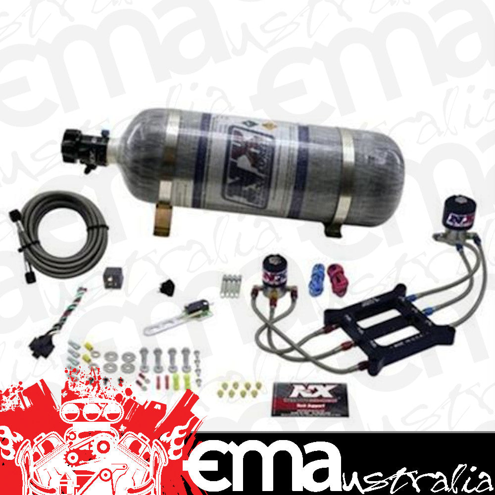 Nitrous Express NX60540EZ-12 Titan Plate 12 lb Bottle Nitrous System 100-750 WHP Holley 4-Barrel Incl Billet Plate Bottle Valve