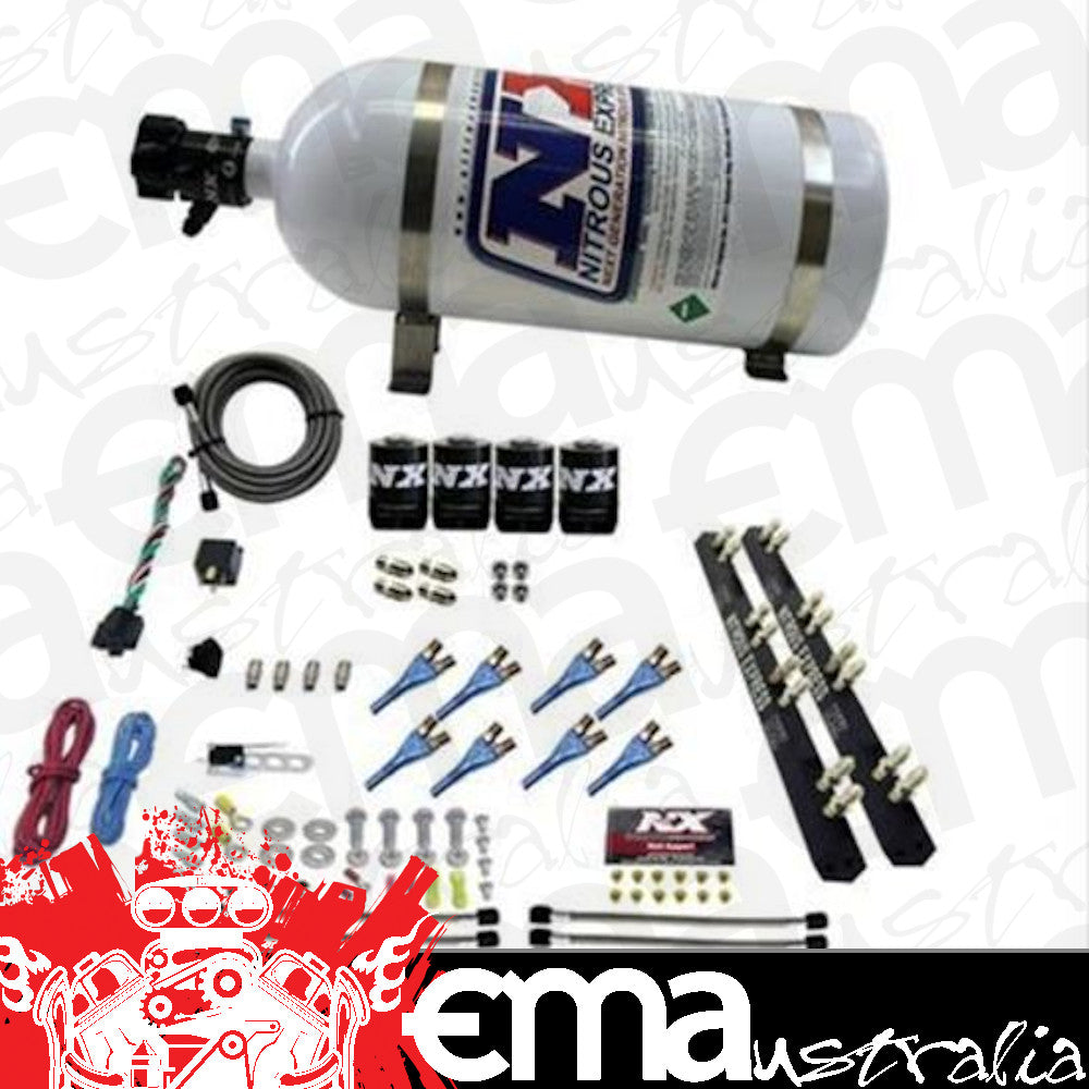 Nitrous Express 80009-10 8-CYL SOFT LINE, SHARK, RAIL, 10LB BOTTLE