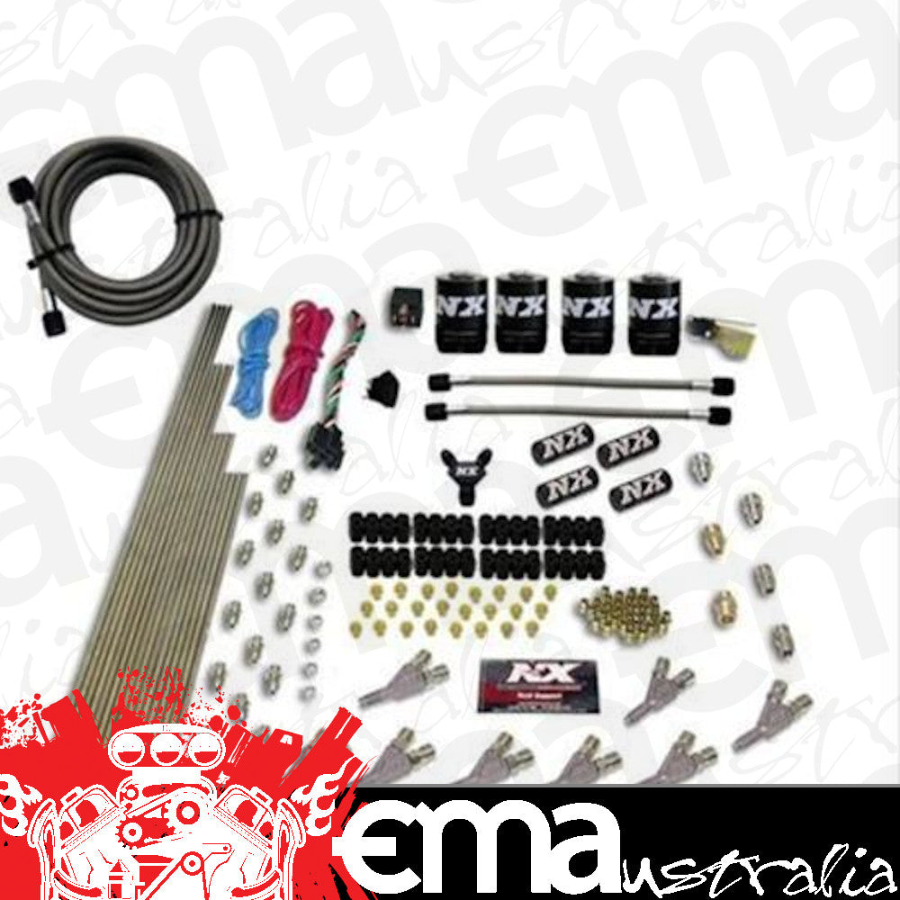 Nitrous Express 80018-00 STD NOZZLE SYSTEM (200-500HP) GAS W/ DIST. BLOCK & 4 SOLENOIDS LESS BOTTLE