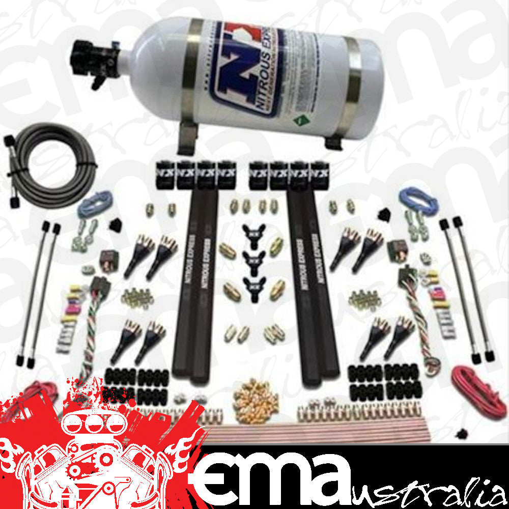 Nitrous Express 90009-10 SX2 DUAL STAGE 8 SOLENOID /GASOLINE 200-1200HP WITH 10LB BOTTLE