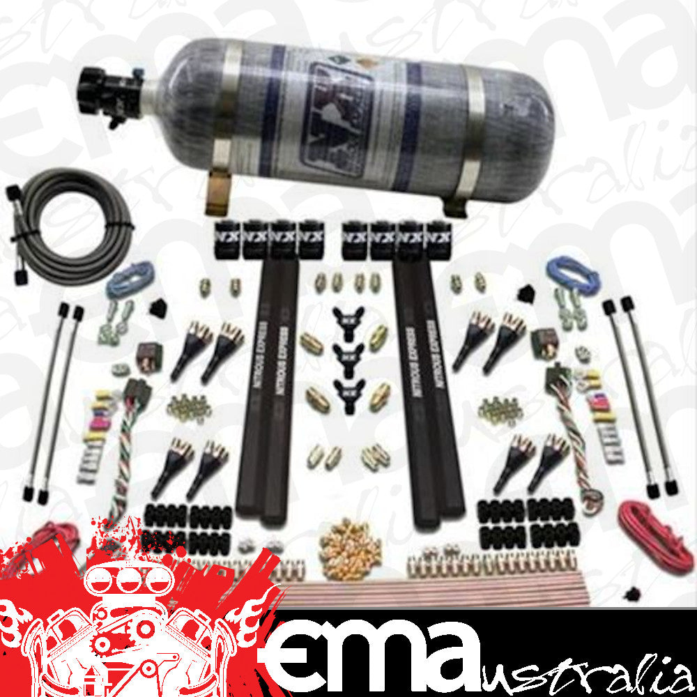Nitrous Express 90009-12 SX2 DUAL STAGE 8 SOLENOID /GASOLINE 200-1200HP WITH COMPOSITE BOTTLE