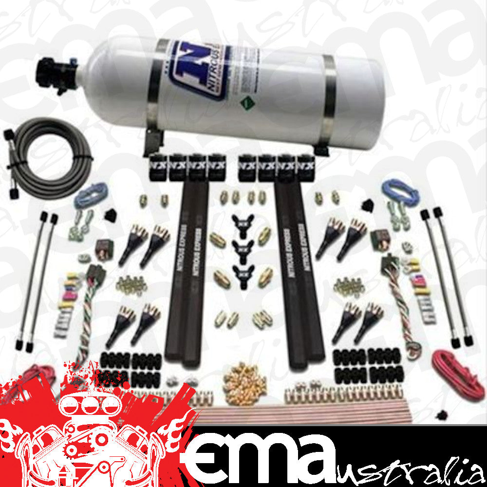 Nitrous Express 90009-15 SX2 DUAL STAGE 8 SOLENOID /GASOLINE 200-1200HP WITH 15LB BOTTLE