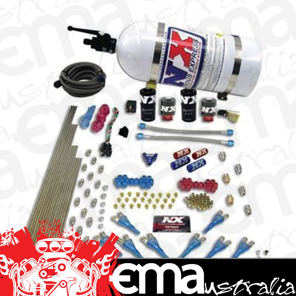 Nitrous Express 90506-00 8 CYL SHARK DIRECT PORT, 4 SOLENOIDS, WITHOUT BOTTLE (200-600HP JETTING)