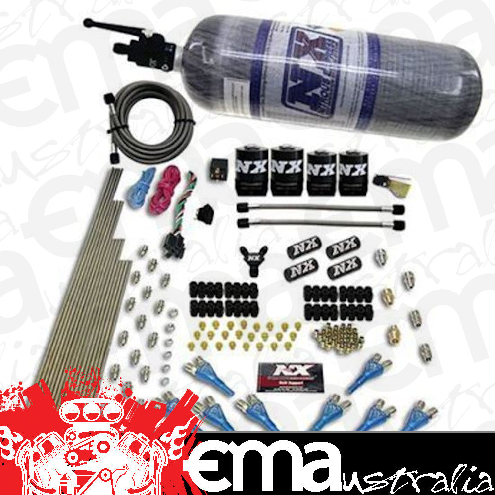 Nitrous Express 90506-12 8 CYL SHARK DIRECT PORT, 4 SOLENOIDS, WITH COMPOSITE BOTTLE (200-600HP JETTING)