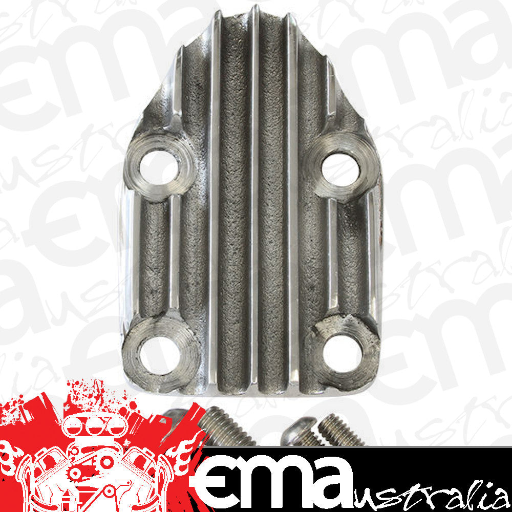 O'Brien Truckers OTBOSB Polished Finned Fuel Pump Block Off suit Chev SB V8