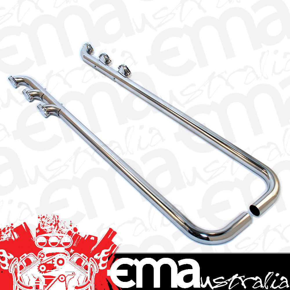 Patriot Exhaust PATH1264 Triple Style Low-Line Lakes Pipes 2" Inlet/Outlet 60" Length