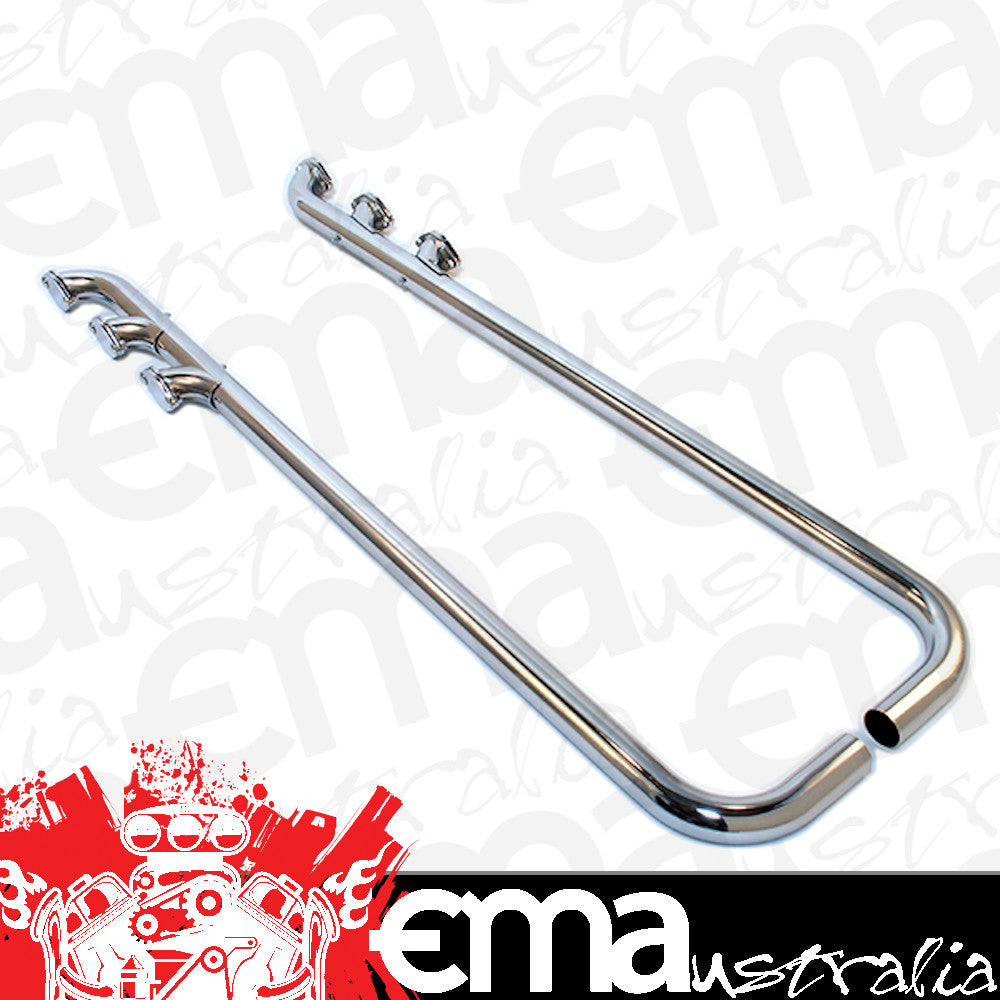Patriot Exhaust PATH1274 Triple Style Low-Line Lakes Pipes 2" Inlet/Outlet 70" Length