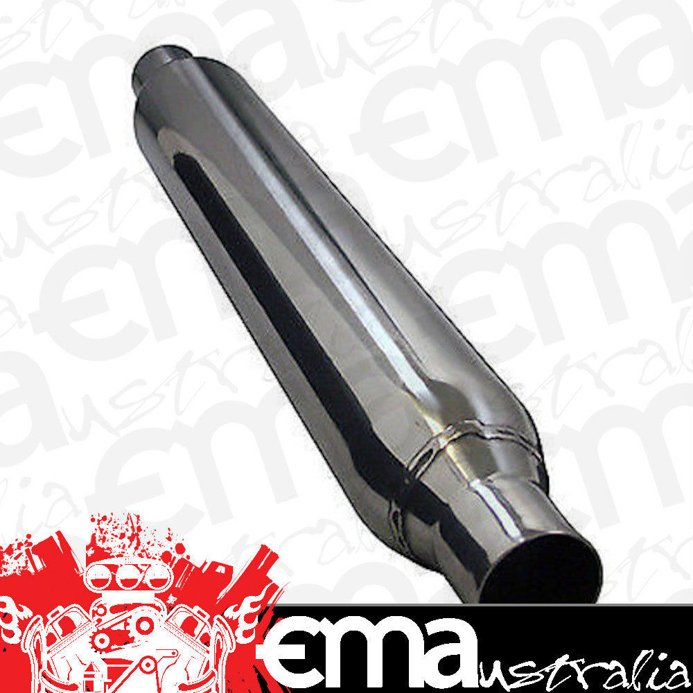 Patriot Exhaust PATH3348 Street Rod S/S Muffler Polished 2" In/Out 22"L X 3"O.D