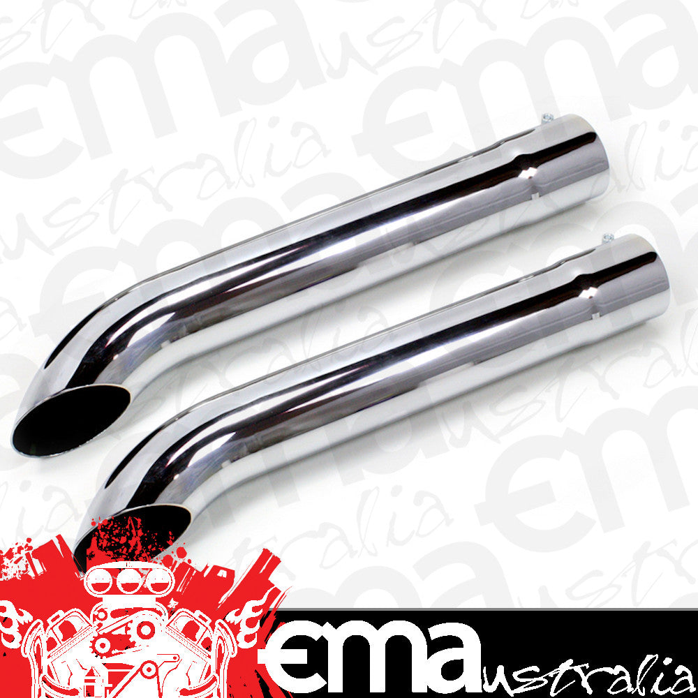 Patriot Exhaust PATH3822 Chrome Side Tube Turnouts w/ Mufflers 3-1/2" I.D X 26" Length