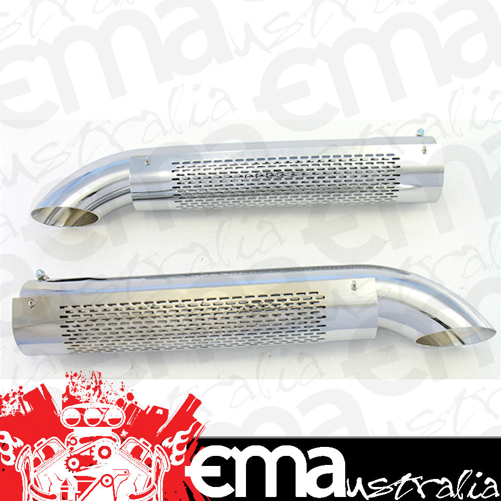 Patriot Exhaust PATH3824 Chrome Shielded Side Exhaust Turnouts 3-1/2" Inlet 26" L X 3-1/2" O.D