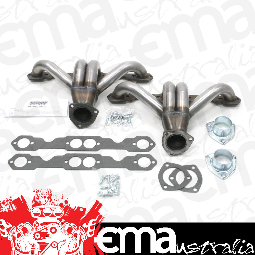 Patriot Exhaust PATH8027 Patriot Tight Truck Shorty Headers Raw suit Round Port Chev SB V8