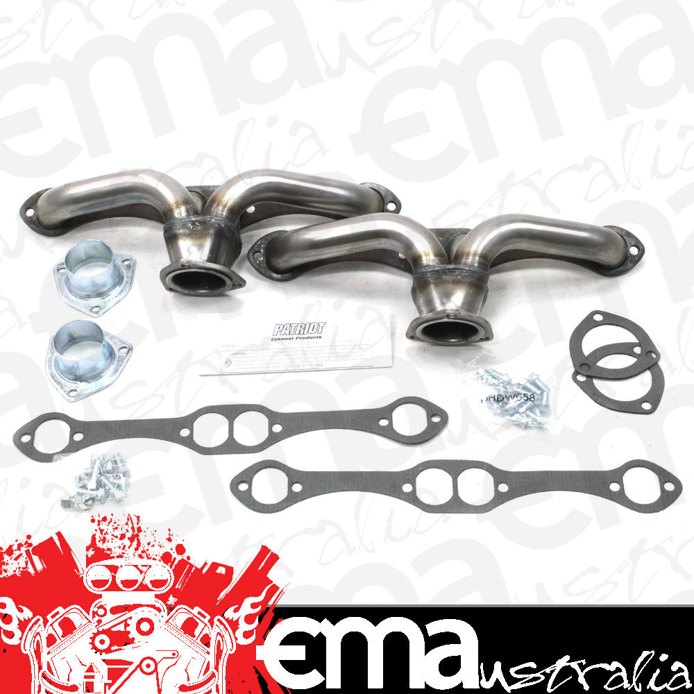 Patriot Exhaust PATH8052 Patriot Tight Truck Shorty Headers Raw suit Oval Port Chev SB V8