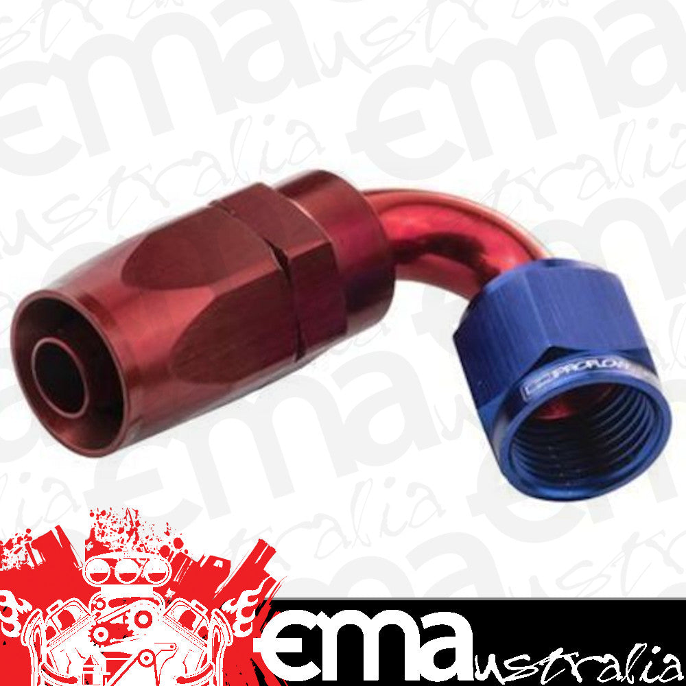 Proflow PFE104-12 120 Degree Hose End -12AN Hose to Female Blue/Red