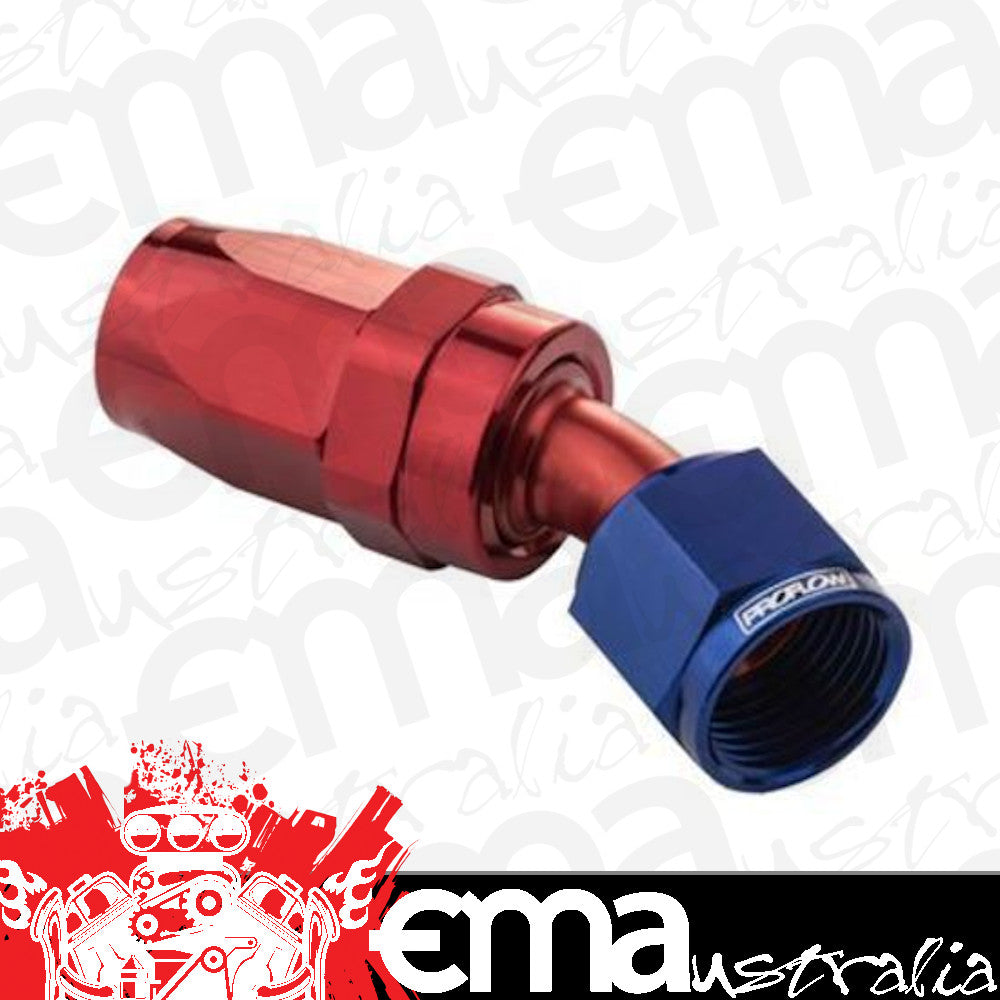 Proflow PFE107-08 30 Degree Hose End -08AN Hose to Female Blue/Red