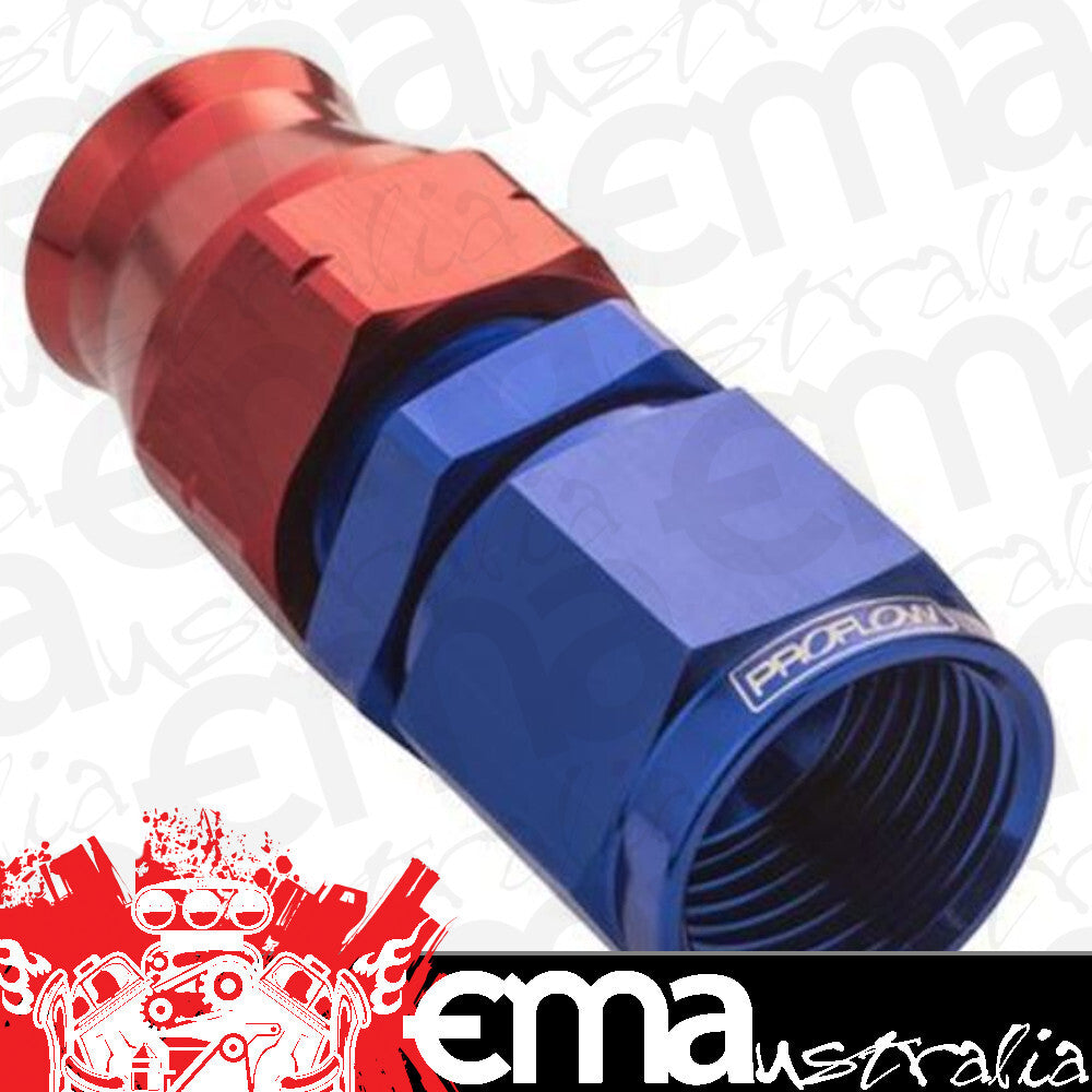 Proflow PFE109-06 3/8" Tube to Female -06AN Hose End Aluminium Tube Adaptor Blue/Red