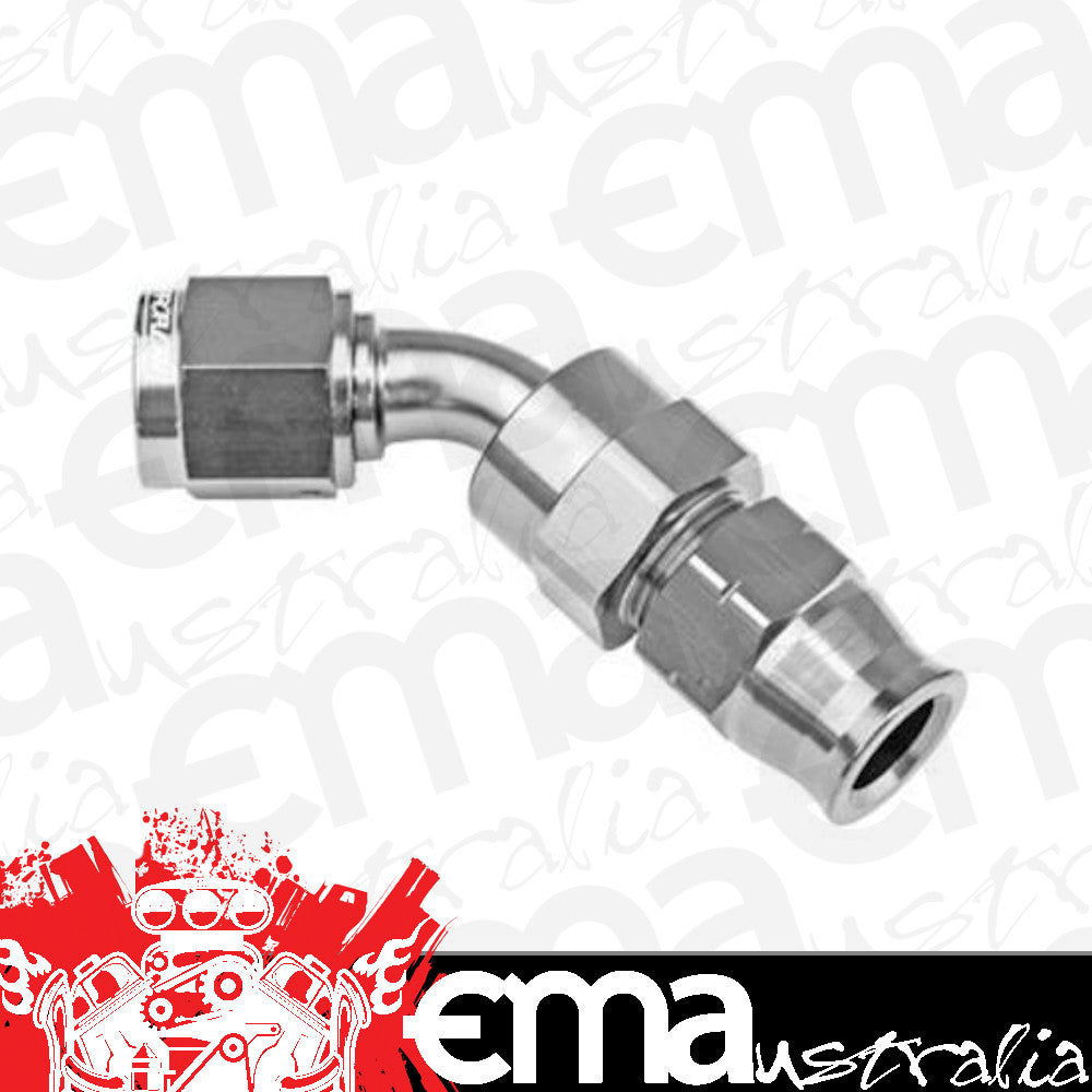 Proflow PFE112-10S 5/8" Tube 45 Degree to Female -10AN Hose End Tube Adaptor Silver